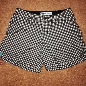 high waisted checkered mom short
